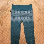 Avia  Fair Isle Green Seamless Leggings SZ L 12/14 Cabin Activewear Winter Skiing Photo 7