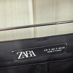 ZARA  Women’s Small Black Satin Cargo Pants Ankle Photo 1