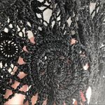 Crochet Tank Top Floral Black Sparkle S/M Photo 1