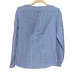 L.L.Bean  Women's Sz XS 1/4 Button Up Top Blue White Polka Dot Shirt 100% Cotton Photo 4