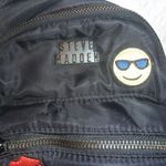 Steve Madden Mini Convertible Black Backpack, Happy Face, Lips, Peace Sign Photo 1