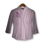 Vintage NY & Company Embroidered Blouse White Size XS Photo 6