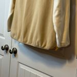 Lands' End  Women's 2X Pullover Fleece Hoodie Button Mock‎ Neck Cream & Beige # Photo 5