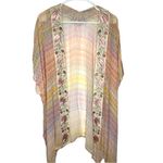 Anthropologie Soft Surroundings Embroidered Floral Colorful Open Kimono Photo 1