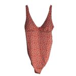 Amazon Essentials Size XL One Piece Swimsuit Orange and Pink Floral on a Peach Photo 1