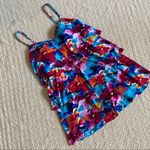 Aqua Green size 12 rufle floral print swinsuit Photo 0