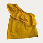 Yellow Ruffle One Shoulder Top Size XXS Photo 0