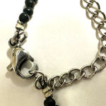 Vintage Virgin Mary blue and black beaded pendant necklace Photo 5