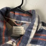 Ashley Outerwear Jacket Womens Medium Blue Red Plaid Button Up Cropped Shacket Photo 3