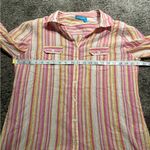 Fresh Produce  Shirt Womens Multicolor Stripe Button Up Cotton Tab Sleeve Xl Photo 11