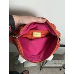 Cornelia Guest Clutch Womens coral Woven Faux Leather Foldover Purse Zip Bag Red Photo 5