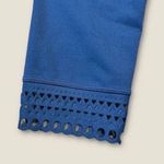 Zella Eyelet Trim Blue Athleisure Crop Leggings Women's Size Small Photo 5