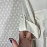 Equipment  White Satin Button Up‎ Pocket Short Sleeve Top Photo 3