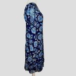 The Limited  Navy Blue Sheer Floral Long Sleeve Shift Dress - Size 10 Photo 3