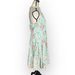 Eliza J  Fit & Flare Knee Length Dress Women's 10 Green Mint Floral Print Halter Photo 5