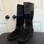Clarks Womens Black Boots Size 9.5M Suede Knee High Boots Buckle Casual Comfort Photo 1