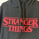 Stranger Things  Black Red Hoodie Sweatshirt Size Large EUC Photo 2