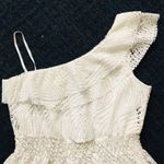 Target NWT Small White Crochet Lace One Shoulder Elastic Waist Flare Blouse Photo 1