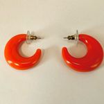 Joan Rivers Classics Collection orange lucite hoop earrings Photo 8