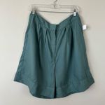 Nordstrom | Teal Blue Elastic Waist Pleated Shorts Size Large NWT Photo 0