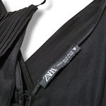 ZARA Bodysuit Size XL Womens Bodysuit Sleeveless Bodysuit Accordion Pleats Black Bodysuit Photo 4