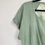 Umgee Mint Green Linen Blend Blouse Womens M Lace Back Summer Beachy Casual Top Photo 1
