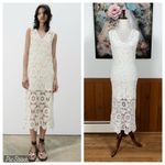 Gorgeous House of Harlow 1960 Crochet MIDI Dress! White Photo 1