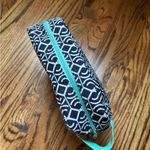 Elegant Monogrammed Black and White Patterned Cosmetic Bag Photo 2