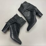 Vince Camuto Ferrah Black Leather Boots Block Heel Tassel Size Zip Size 10 / 40 Photo 0