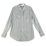 Anthropologie Holding Horses Shirt Womens Small Blue Chambray Pearl Snap Western Photo 0