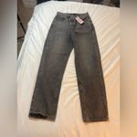 Micas  Asymmetric Waist Straight Leg Jeans Gray‎ Size Small Photo 2
