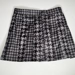 Houndstooth Black &  Skirt Black Gray Pleated New M Photo 2