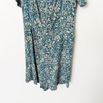 Anthropologie [] Maeve Point Breeze Blue Floral Front Tie Short Sleeve Romper 14 Photo 6