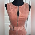 Forever 21 Pink blush velvet zip up dress with waist belt from  Photo 8