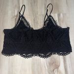 Black Lace Crochet Bralette Size L Photo 0
