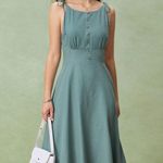 Rihoas Green Boat Neck Backless Slip Midi Dress Size XL Photo 2