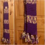 Isotoner ISOTONOR Violet Mlt-Clr Stripes Pom-Pom SCARF NWT Photo 1