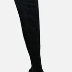 Free People  Thigh High Over The Knee Boots Womens 37/ US 6.5 Black Stretch OTK Photo 0