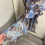 Alexis NWT  Abanna Blue Ruffle Floral One Shoulder Asymmetrical Dress Size XS Photo 8