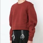 Tibi  Cinched Sleeves Cropped Crewneck Sweatshirt Photo 2