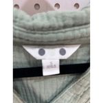 AGB AGATHA BIKER Tunic Dress Sage Green Gauze Collar Neck Short Sleeve Pockets Photo 2