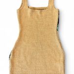 Anthropologie By Sweater Mini Dress Golden with Palm Trees Small Photo 5