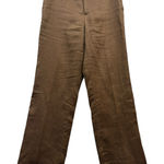 Lauren Ralph Lauren Women's Lined Brown Linen Wide Leg Dress Pants Size 6P Photo 0