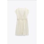 ZARA  Beaded Mini Beach Cover Up Swimsuit Dress Cream White Sheer Photo 10