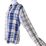 ZARA  Plaid Button Flannel Shirt Relaxed Fit‎ Cottagecore Coastal Granddaughter M Photo 5