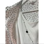 Croft & Barrow  Polka-dot  Button-Up W/Built-in Cami and necklace NWT Petite SML Photo 6