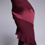 ASOS  Halter Satin Chiffon Mix Ruffle Hem Maxi Dress Purple Size 8 NWT IN PKG Photo 0