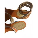 Ralph Lauren  Beige and Orange Wedge Sandals Buckle Straps 7 Photo 5