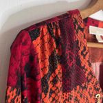 Michael Kors Snake Skin Patchwork Dress Lace Up Chain Brown Orange Baddie Small Photo 10