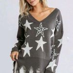 Umgee A-Frayed the Stars Are Yours Sweater Size Small Oversized Photo 0